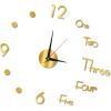Night Light Wall Clock, Wall Clock Night Light Function Frameless Decorative Luminous Silent Clock 3D Frameless Wall Clock for Living Room Bedroom Office Decor(90cm-Gold) view 2