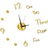 Night Light Wall Clock, Wall Clock Night Light Function Frameless Decorative Luminous Silent Clock 3D Frameless Wall Clock for Living Room Bedroom Office Decor(90cm-Gold) view 3