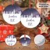 London Skyline Christmas Ornaments United Kingdom Cityscape Personalized Christmas Ornaments 2022 Rainbow City Silhouette Ornaments for Christmas Trees Country City Souvenir Christmas Keepsake Gifts view 2