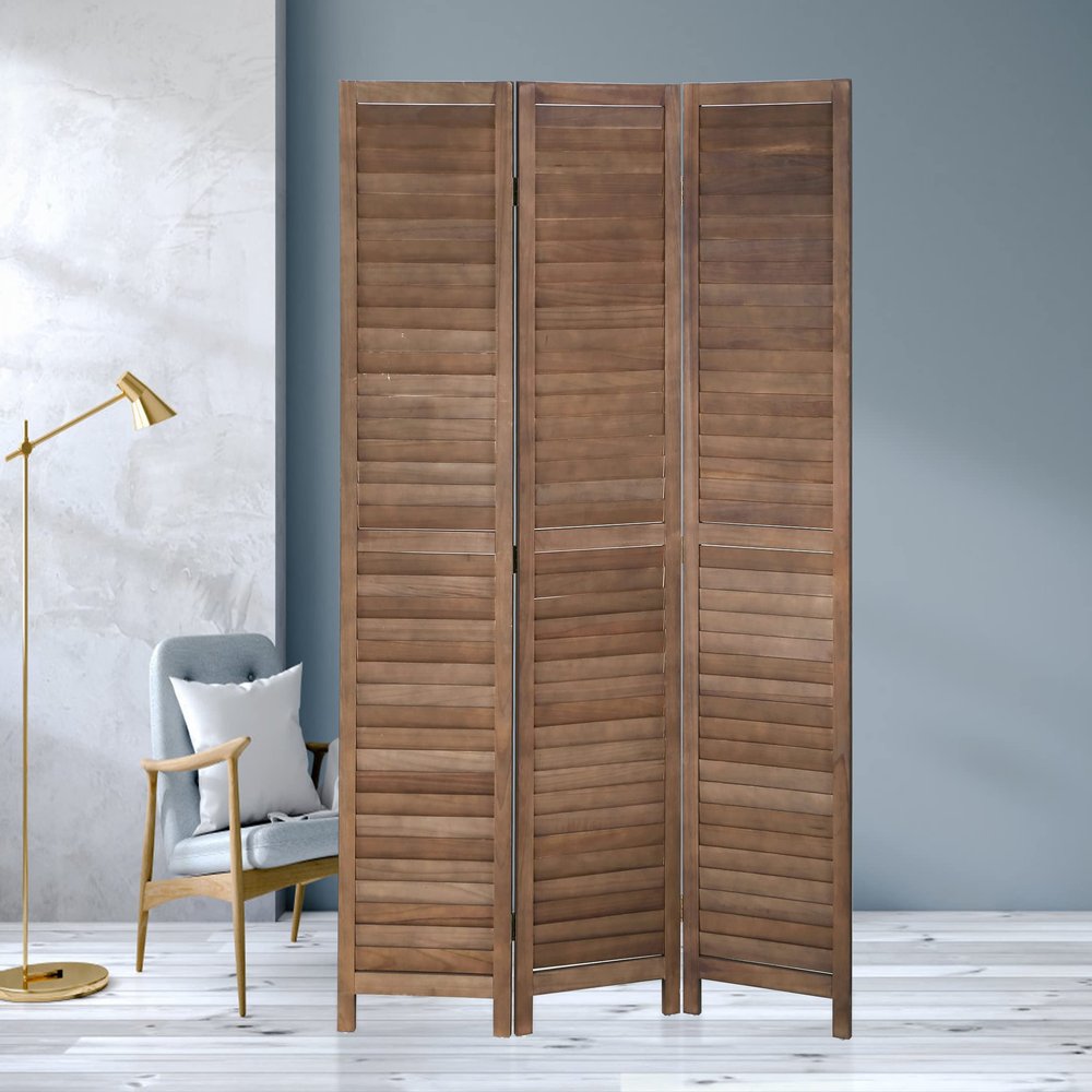 3 Panel Room Divider - 47.7'' Wide Wooden Divider and Folding Privacy Screen, 67'' Tall - Portable Room Partition for Home, Office, Bedroom, Restaurant