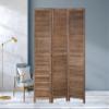 3 Panel Room Divider - 47.7'' Wide Wooden Divider and Folding Privacy Screen, 67'' Tall - Portable Room Partition for Home, Office, Bedroom, Restaurant view 1