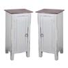 Home Square Cottage 1 Door Wood Accent Cabinet in Antique Gray - Set of 2 view 1