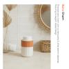 ABBI NIMO 2 Pack Hand Dipped Terracotta Ceramic Foam Soap Dispenser, 12 oz Rippled Bubble-Up Bottle with White Silicone Pump, Refillable Orange Hand Soap Dispenser for Bathroom view 4