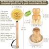 Wooden Dish Brush Set Clean Pots, Pans and Vegetable, Natural Bristles Bamboo Scrub Brushes with Ceramic Dish - 1 Long Handle Dish Brush + 2 Palm Scrubbing Brush view 2