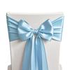 SINSSOWL 50 Baby Blue Chair Sashes Satin Chair Bows for Wedding Birthday Party Fiesta Decor - 7x108 Inches Ribbons Ties Fitted Banquets Folding Decorations view 1