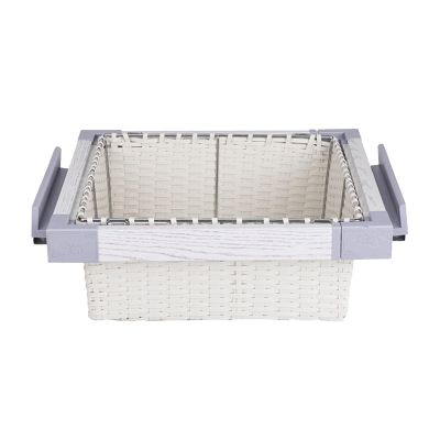 BELUND Wardrobe Pull Basket Retractable Clothes Basket, Damping Buffer Slide Rail Cloakroom Drawer Storage Box, Good Air Permeability is Also a Cabinet Storage Box (Color : B, Size : 87-97cm)