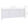 GOLINPEILO White Radiator Cover MDF Heating Radiator Cabinet Living Room Furniture Decor, 80.7" x 8.1" x 32.1", Mesh Design view 2