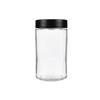 18OZ CHILD RESISTANT GLASS JARS WITH BLACK CAP - 28 GRAMS - 48 COUNT view 1