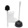 2 Piece Plastic Toilet Brush and Plunger Set (White), by Home Basics | Plunger Brush Combo for Bathroom/Plunger and Brush Set 2 Pack view 2