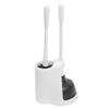 2 Piece Plastic Toilet Brush and Plunger Set (White), by Home Basics | Plunger Brush Combo for Bathroom/Plunger and Brush Set 2 Pack view 4