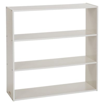 ECR4Kids Streamline 3-Shelf Storage Cabinet, 36in High, Double-Sided Display, White Wash