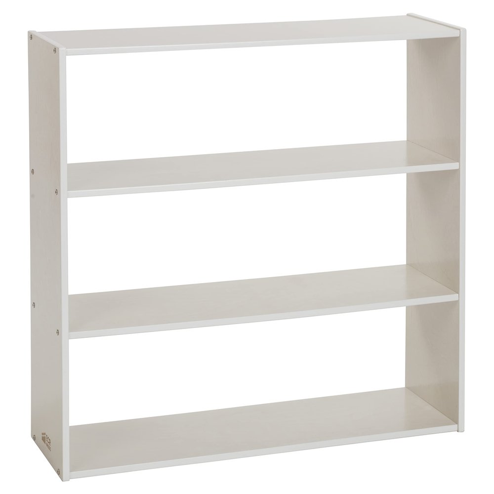 ECR4Kids Streamline 3-Shelf Storage Cabinet, 36in High, Double-Sided Display, White Wash