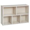 ECR4Kids Streamline 5-Compartment Storage Cabinet, 24in, Classroom Furniture, White Wash view 1