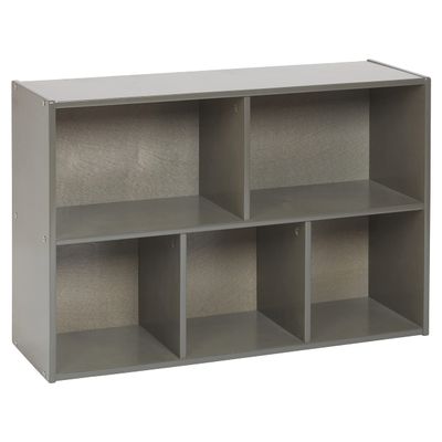 ECR4Kids Streamline 5-Compartment Storage Cabinet, 24in, Classroom Furniture, Grey Wash