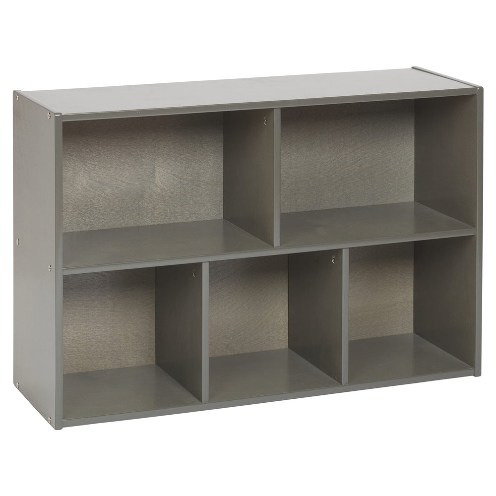 ECR4Kids Streamline 5-Compartment Storage Cabinet, 24in, Classroom Furniture, Grey Wash