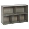 ECR4Kids Streamline 5-Compartment Storage Cabinet, 24in, Classroom Furniture, Grey Wash view 1