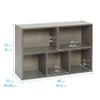 ECR4Kids Streamline 5-Compartment Storage Cabinet, 24in, Classroom Furniture, Grey Wash view 3