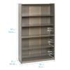 ECR4Kids Classic Bookcase, 60in, Adjustable Shelves, Grey Wash view 3