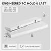 Homeforia White Floating Shelves 24 inch, High End Solid Real Wood 24inch Bathroom Floating Shelf for Wall Mounted, White Wooden 24in Floating Shelves, Heavy Duty Bracket, 24 X 6.5 X 1.75 in, Set of 2 view 2