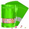 120pcs 4"x6" Mylar Bags for Food Storage,Smell Proof Bag with Matte Window Resealable Food Storage Bags for Small Business, Stand-up Foil Pouch Packaging Freeze Dried Candy BagGreen view 1