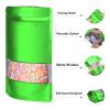 120pcs 4"x6" Mylar Bags for Food Storage,Smell Proof Bag with Matte Window Resealable Food Storage Bags for Small Business, Stand-up Foil Pouch Packaging Freeze Dried Candy BagGreen view 3