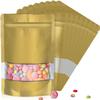 120pcs 4"x6" Mylar Bags for Food Storage,Smell Proof Bag with Matte Window Resealable Food Storage Bags for Small Business, Stand-up Foil Pouch Packaging Freeze Dried Candy Bag(Gold) view 1