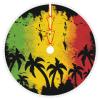 Christmas Tree Skirt with Pom Trim Hawaii-Rasta-Jamaica Holiday Christmas Home Decorations 48" view 1