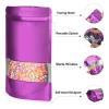 120pcs 4"x6" Mylar Bags for Food Storage,Smell Proof Bag with Matte Window Resealable Food Storage Bags for Small Business, Stand-up Foil Pouch Packaging Freeze Dried Candy BagPurple view 3