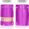 120pcs 4"x6" Mylar Bags for Food Storage,Smell Proof Bag with Matte Window Resealable Food Storage Bags for Small Business, Stand-up Foil Pouch Packaging Freeze Dried Candy BagPurple view 4