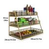 Stackable Snack Organizer Kitchen Table Rack Desktop Storage Cabinet Double-layer Tableware Storage Rack Fruit and Vegetable Rack Seasoning Rack Kitchen Countertop Organizer (Size : CH) view 2