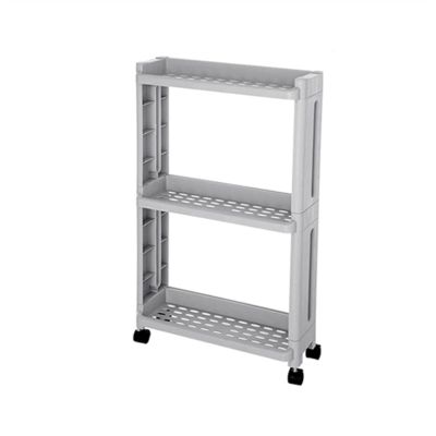 Stackable Snack Organizer Kitchen Storage Rack On Wheels 2/3/4 Tier Narrow Slotted Shelf Fridge Side Shelves Swivel Kitchen Spice Rack Kitchen Countertop Organizer (Color : Brass)