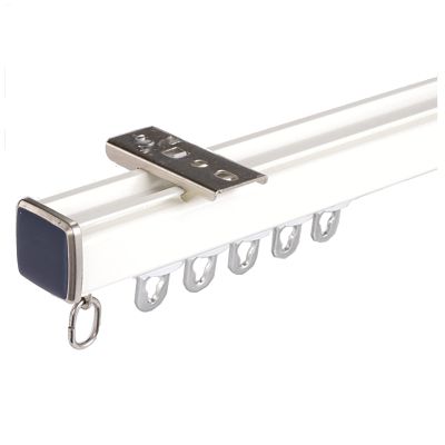 Heavy-Duty Aluminum Curtain Rails, 3.3ft - 16.4ft Ceiling Track For Curtains And Room Dividers, Comes With Track, Pulleys, Brackets, End Caps, Installation Hardware(Color:White-B,Size:100cm/3.3ft)