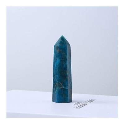 WGPHD Health & Household Natural Quartz Wand Blue Apatite Point Crystal Tower Mine Energy Gemstone Hexagonal Home Decor (Color : Blue Apatite, Size : Purple)