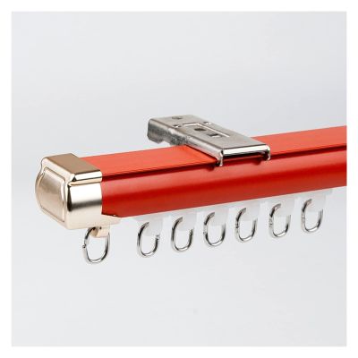 NOIRDA Curtain Track for Window 3.3ft to 26.2ft, Ceiling Or Wall Mount Track Set, with Installation Hardware, for Bedroom, Bathroom, Kitchen, RV, Shower Curtain(Color:Red-A,Size:300cm/9.8ft)
