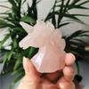WGPHD Health & Household Natural Rose Quartz Crystal Unicorn Carved Gemstone Animal Reiki Healing Stone Home Decor view 1