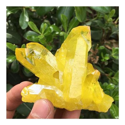 WGPHD Health & Household Natural Beautiful Citrate Plated Quartz Crystal Clusters