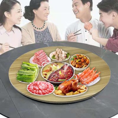 50/60/70cm Wood Dining Table Turntable, 360-Degree Swivel Serving Plate, Rotating Serving Tray, Wooden Swivel Serving Display For Dining Table, Smooth Rotation (Color : E, Size : 60cm-24in)