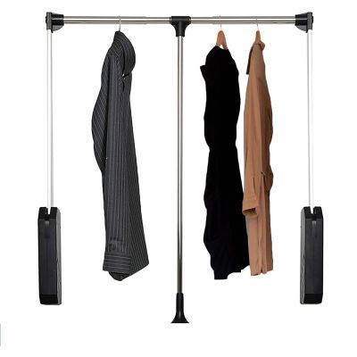 Pull Down Closet Rod, Pull Down Wardrobe Organizer, Adjustable Width 20-59Inch for Hanging Clothes Wardrobe Lift Rail Organizer Soft Close Aluminium Garment Hanging Rack, 26lbs Load Capacity (Size :