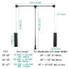 Pull Down Closet Rod, Pull Down Wardrobe Organizer, Adjustable Width 20-59Inch for Hanging Clothes Wardrobe Lift Rail Organizer Soft Close Aluminium Garment Hanging Rack, 26lbs Load Capacity (Size : view 3