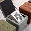 Entrance Bench Storage Sofa Stool Square Storage Stool Fabric Bed End Storage Stool Clothing Store Fitting Room Changing Shoe Stool Suitable for Living Room, Bedroom view 2