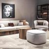 Entrance Bench Simple Round Stool Modern Fabric Foot Light Luxury Square Stool Fabric Bed End Stool Bedroom Bed End Stool Suitable for Living Room, Bedroom view 4