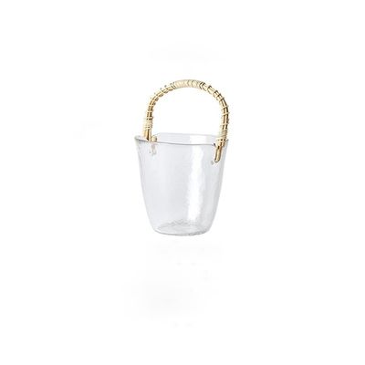 Beer Bottle Bucket Glass Creative Champagne Bucket Glass Ice Bucket Ice Cube Iced Wine Red Wine Drink Bucket Suitable for Home Party Party Ice Bucket Ice Bucket for Cocktail Bar (Color : Brass, Size