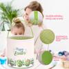 LessMo 2 Pcs Easter Bunny Basket Egg Buckets Gifts Tote Bags, Canvas Cotton Pink Green Cute Personalized Egg Hunt Basket Stuffers for Easter Party view 3