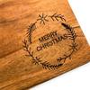 Affinity Decor Organic Acacia kitchen Cutting Chopping Charcuterie Board Platter for Butcher Block Cheese and Vegetables (Laser Christmas Board 11"L x 8"W) view 2