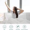 All-Season-1 Piece Box Stitched Down Alternative Reversible Comforter Set Cotton 500 GSM Soft Duvet Insert Lightweight Luxury Quilted Comforter Set Oversized King Size-Pink/Light Grey view 4