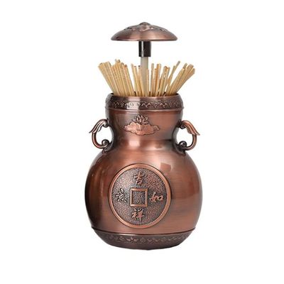 Toothpick Holders Toothpick Box Creative Automatic Press Metal Toothpick Holder Chinese Style Retro Minimalist Living Room Household Toothpick Jar Toothpick Dispenser (Color : 1)