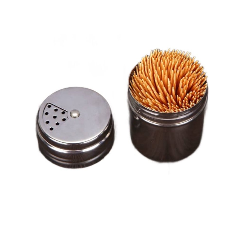 Toothpick Holders Metal Toothpick Holder Rotating with Cover Home Hotel Restaurant Metal Toothpick Box Toothpick Holder Dispenser Toothpick Dispenser