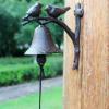 DOZRAN Medium Iron Cast Door Bell, Sign with 2 Birds, Heavy Duty Shaking Dinner Bells for Restaurant/Cafe/Family, Farmhouse Style view 1