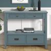 36in Farmhouse Entry Console Table, Wood Accent Sofa Table with 4 Drawers Sofa Entryway Table with Bottom Open Shelf Hallway Foyer Table, for Entryway Living Room Bedroom view 1