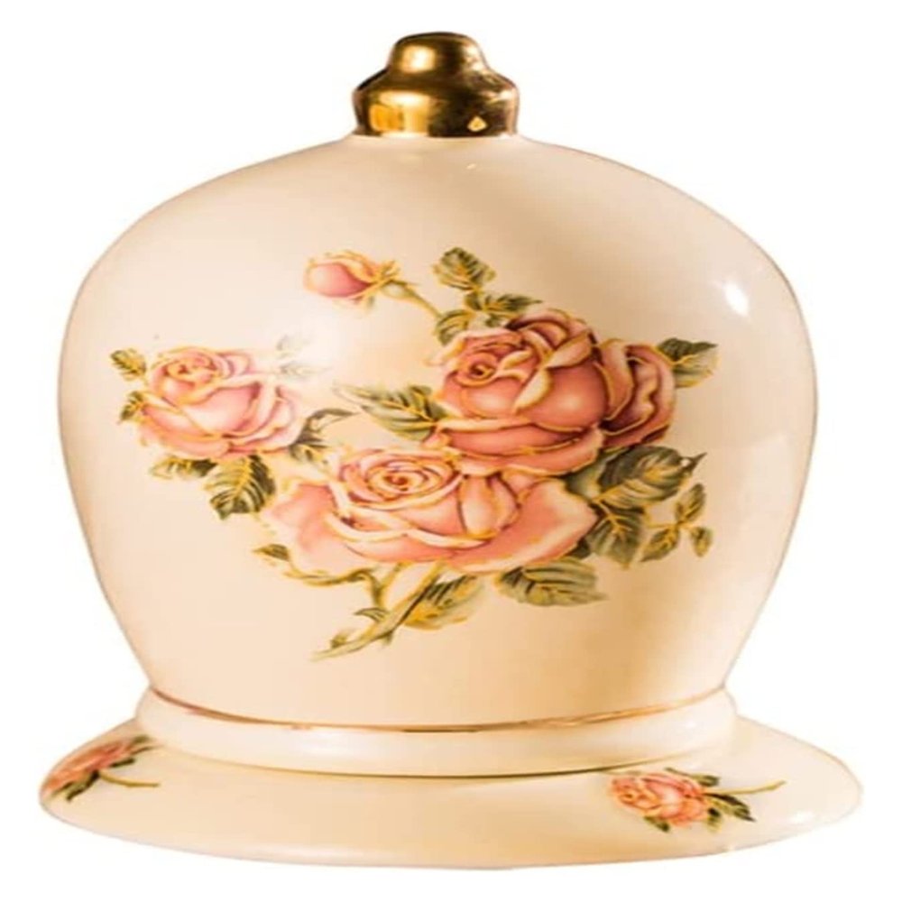 Vintage Gold Rose Ceramic Toothpick Holder Living Room Dining Table Decoration Toothpick Box